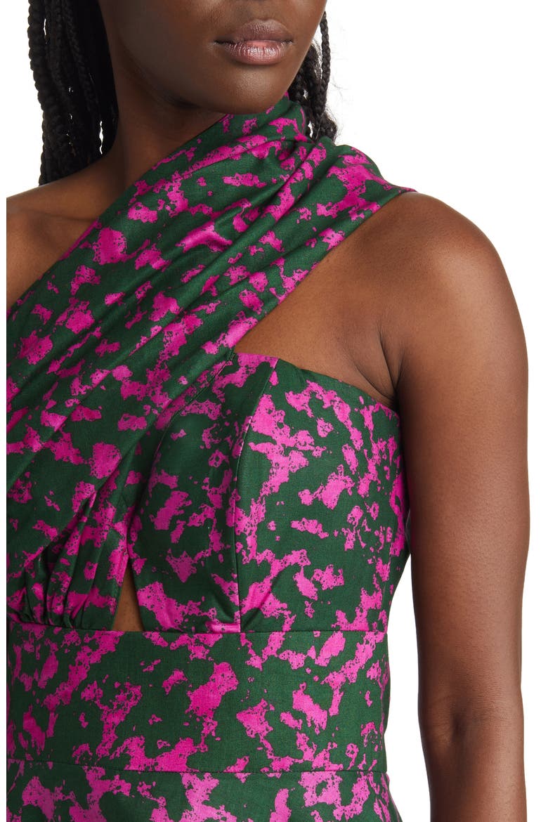 Beeko One-Shoulder Cotton Maxi Dress, Alternate, color, PURPLE/ GREEN