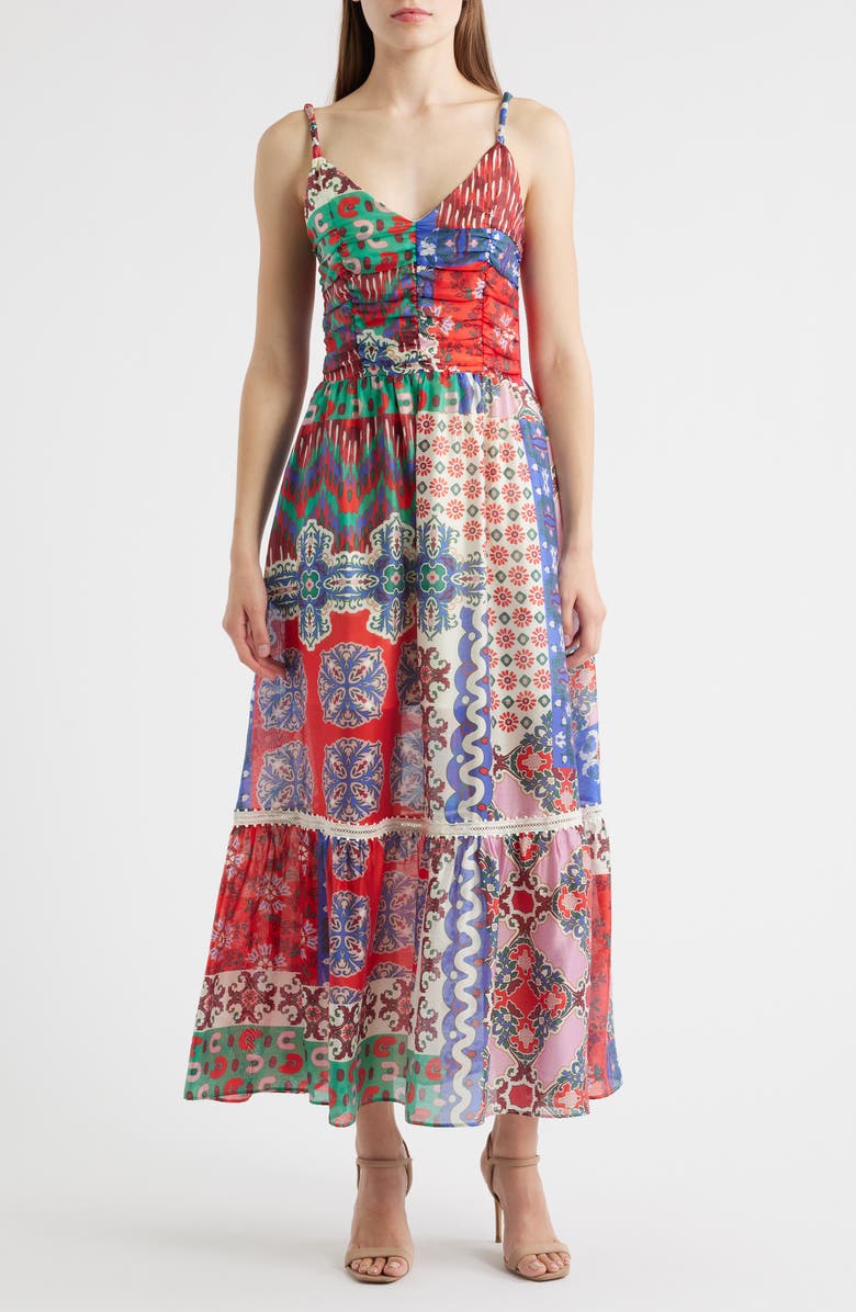 CIEBON Dawn Maxi Dress, Main, color, Red Multi