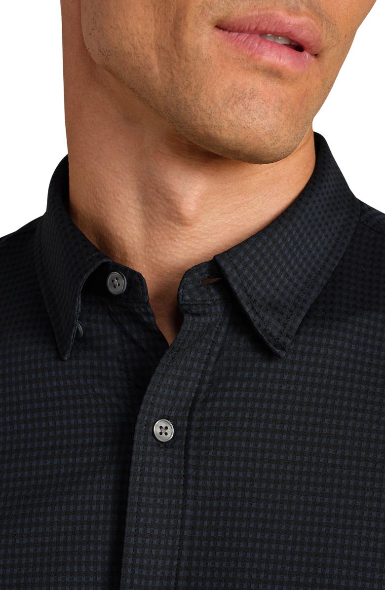 Rhone Commuter Slim Fit Button-Up Shirt, Alternate, color, Dark Plum Check