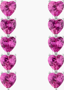 Aurate New York Lab Grown Pink Sapphire Heart Tennis Earrings