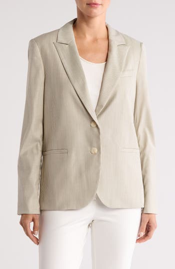 Twp Pinstripe Boyfriend Blazer In Neutral