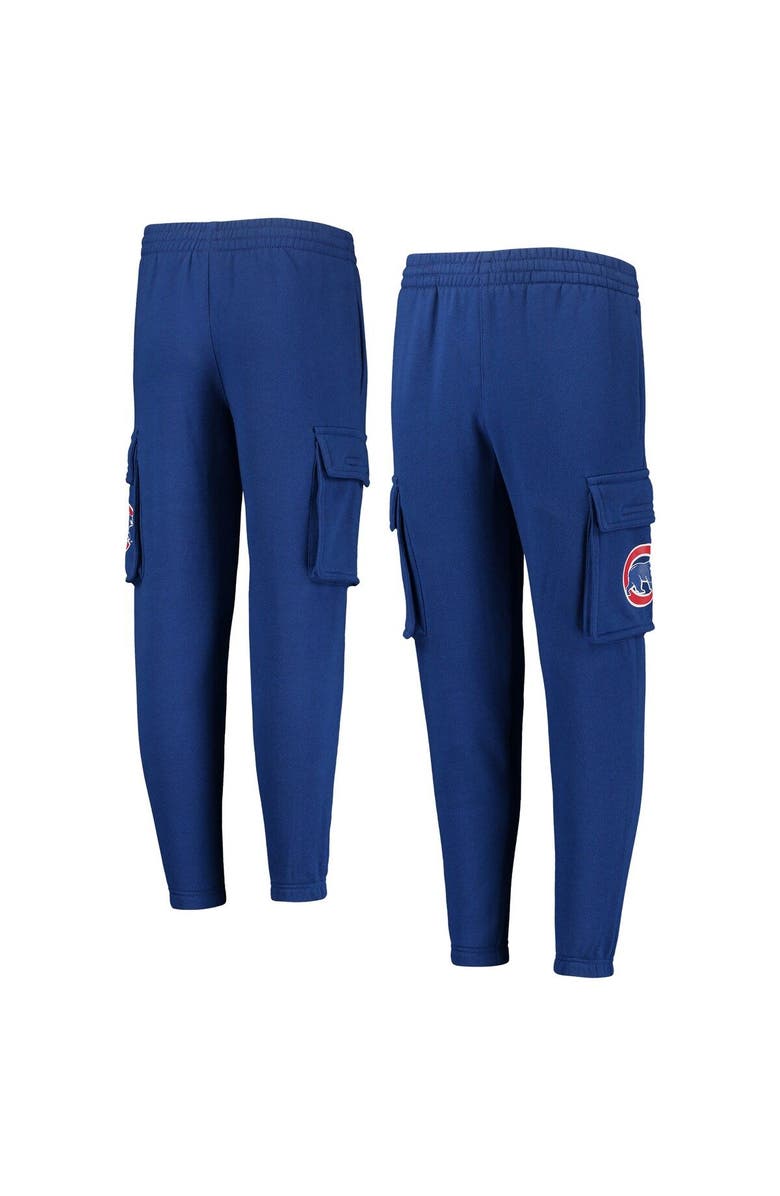 Outerstuff Youth Royal Chicago Cubs Players Anthem Fleece Cargo Pants, Main, color, 