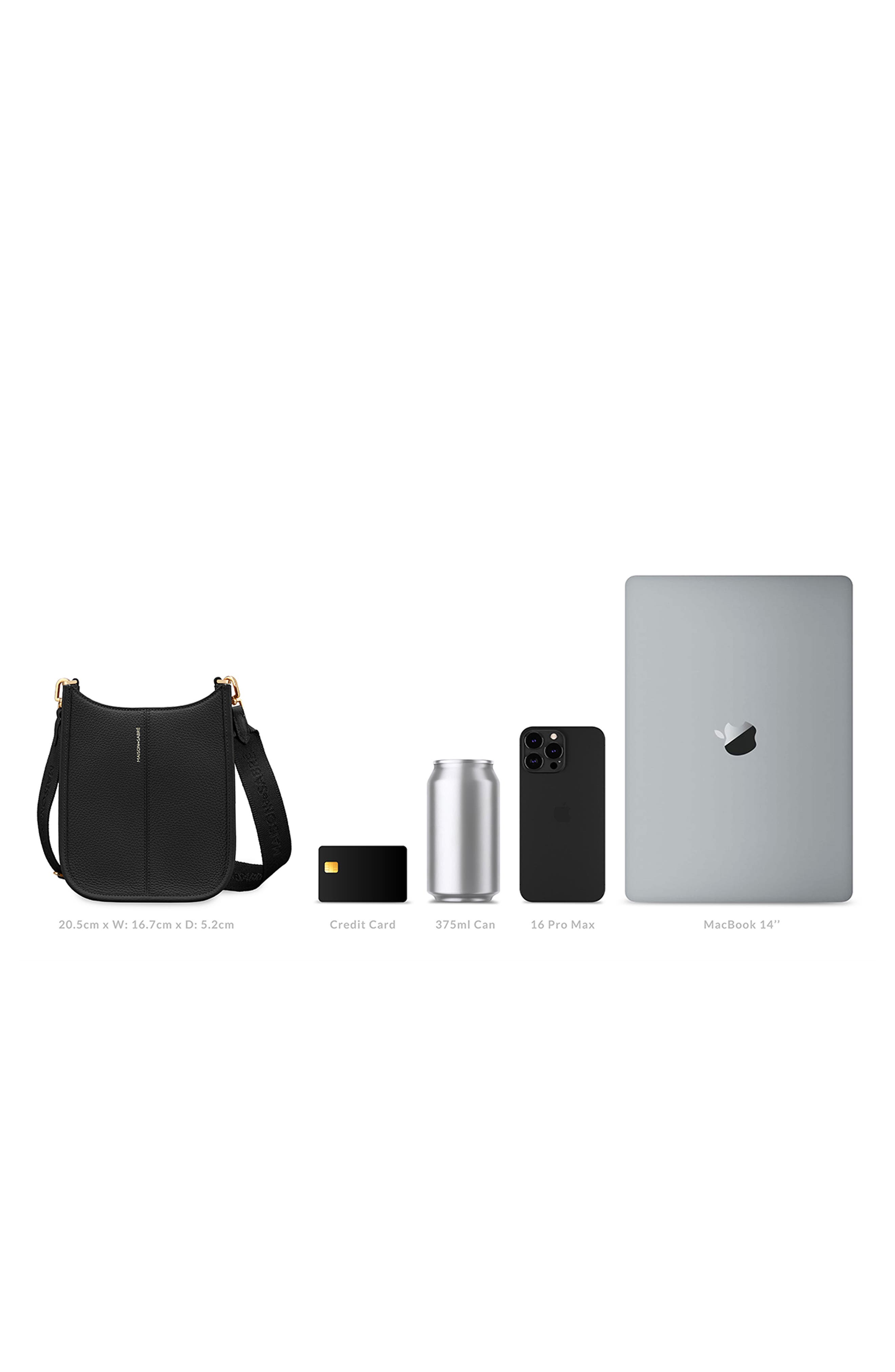 MAISON de SABRÉ Leather Mini Saddle Bag, Alternate, color, Black Caviar