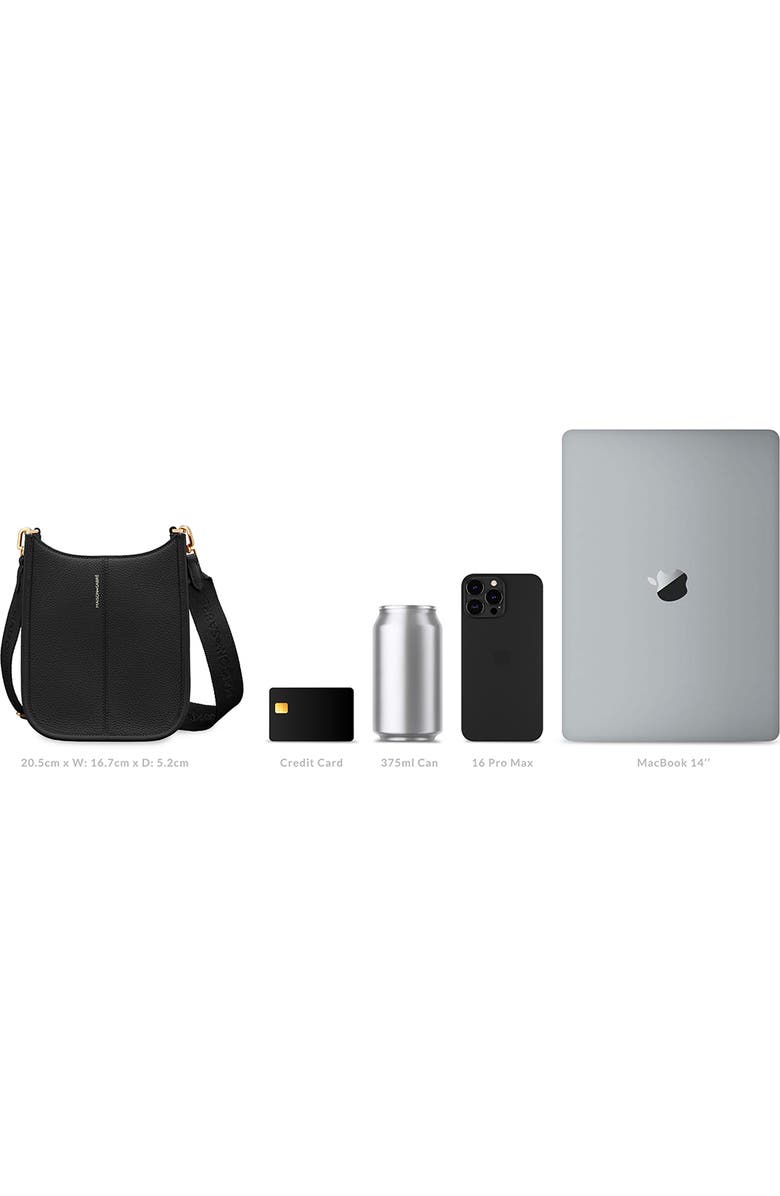 MAISON de SABRÉ Leather Mini Saddle Bag, Alternate, color, Black Caviar