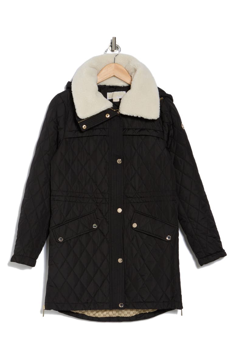 Michael Kors Faux Shearling Collar Parka, Alternate, color, 