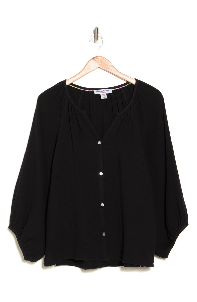 Tommy Bahama Coral Isle Cotton Gauze Peasant Blouse, Alternate, color,