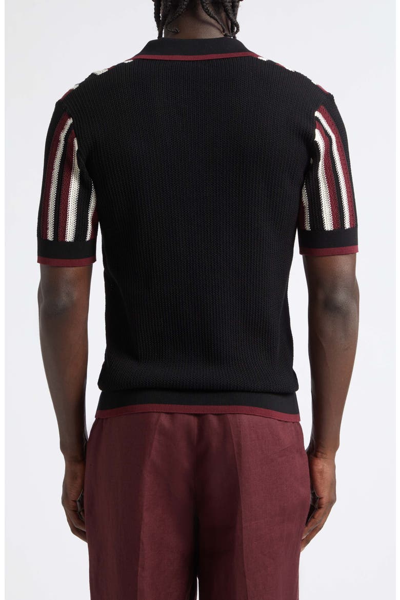 Serafino Stripe Polo, Alternate, color, N9875 NERO/ B.CO/ BORDEAUX