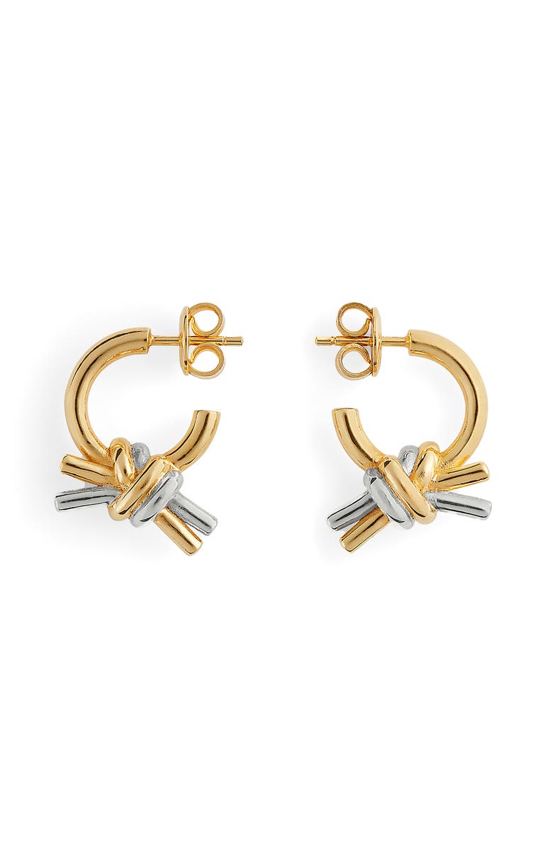 Bottega Veneta Two-Tone Knot Hoop Earrings, Main, color, 
