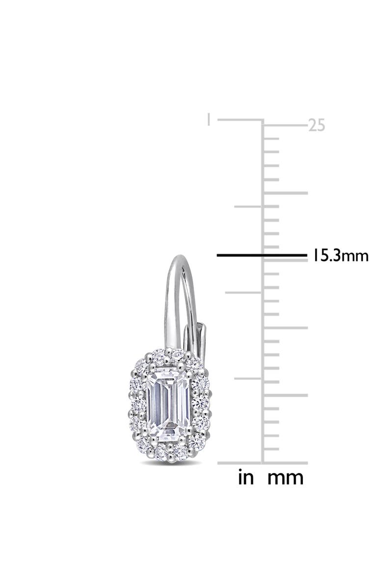 Julianna B. Moissanite Octagon Halo Leverback Earrings, Alternate, color, Sterling Silver