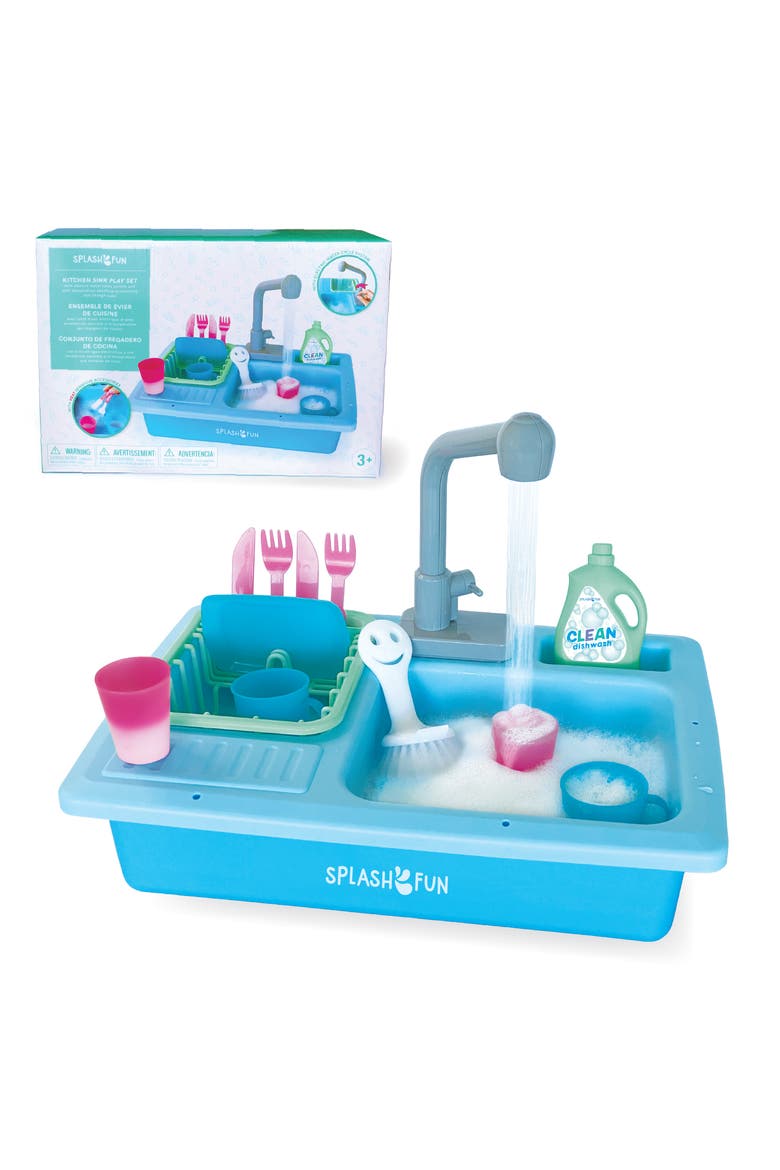 Wash up Kitchen Sink Playset with Running Water, Alternate, color, Multicolored