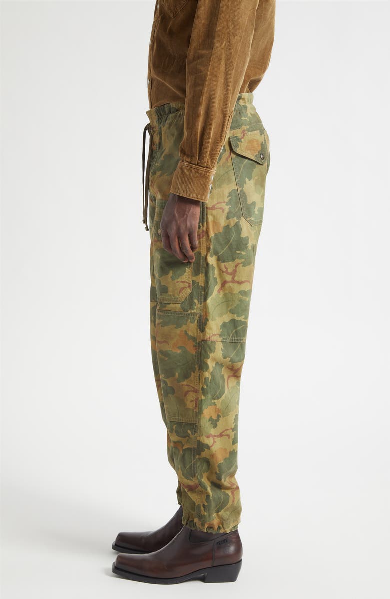 Double RL Ranger Camo Print Poplin Cargo Pants, Alternate, color, Olive Leaf Camo