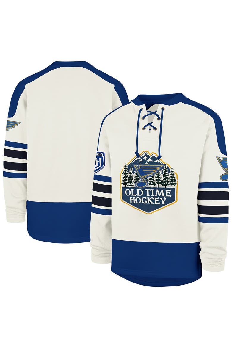Men's '47 Cream St. Louis Blues Pond Hockey Trio Eternal Lacer Sweatshirt, Main, color, Cream