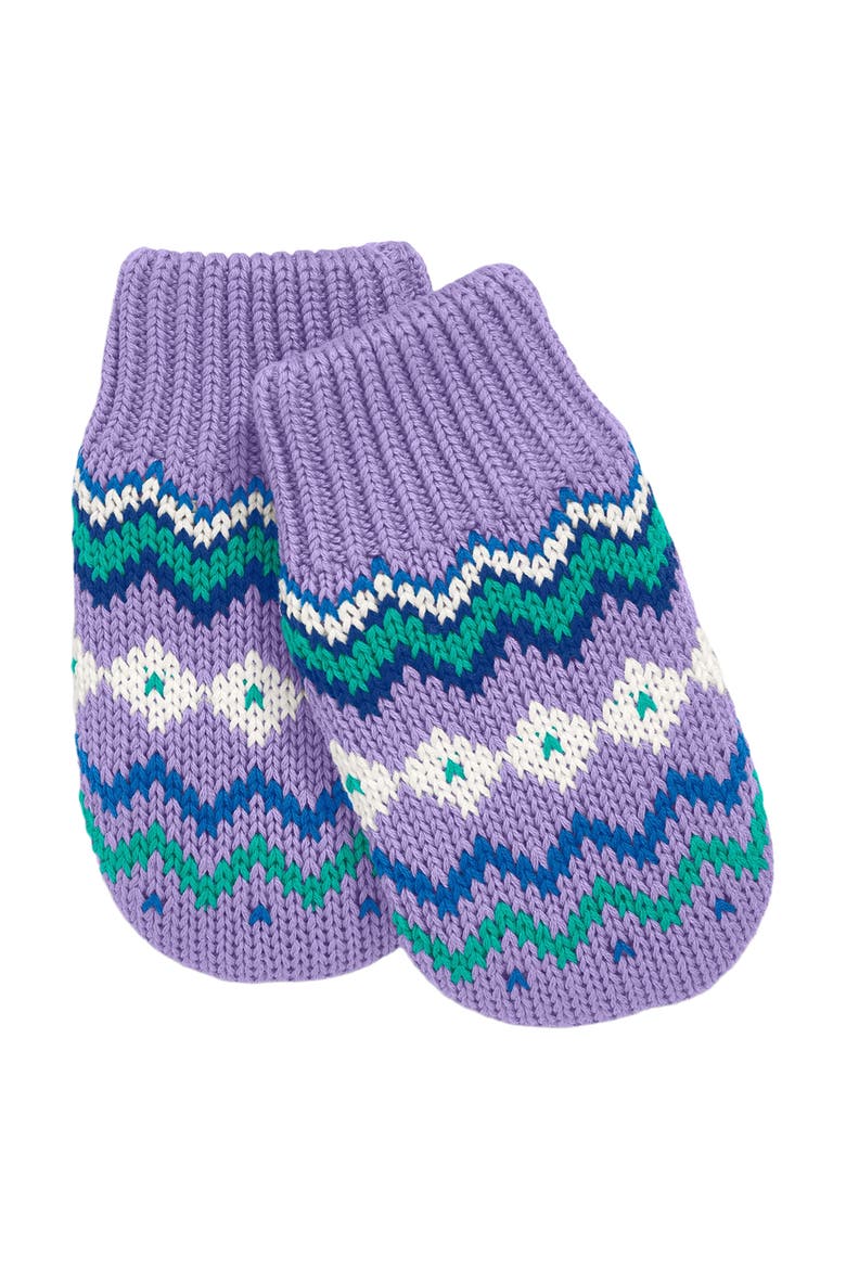 Baby Fleece-Lined Fair Isle Mittens, Main, color, Iris