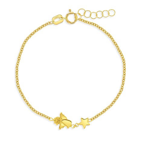 14k Polished Angel Chain Link Bracelet