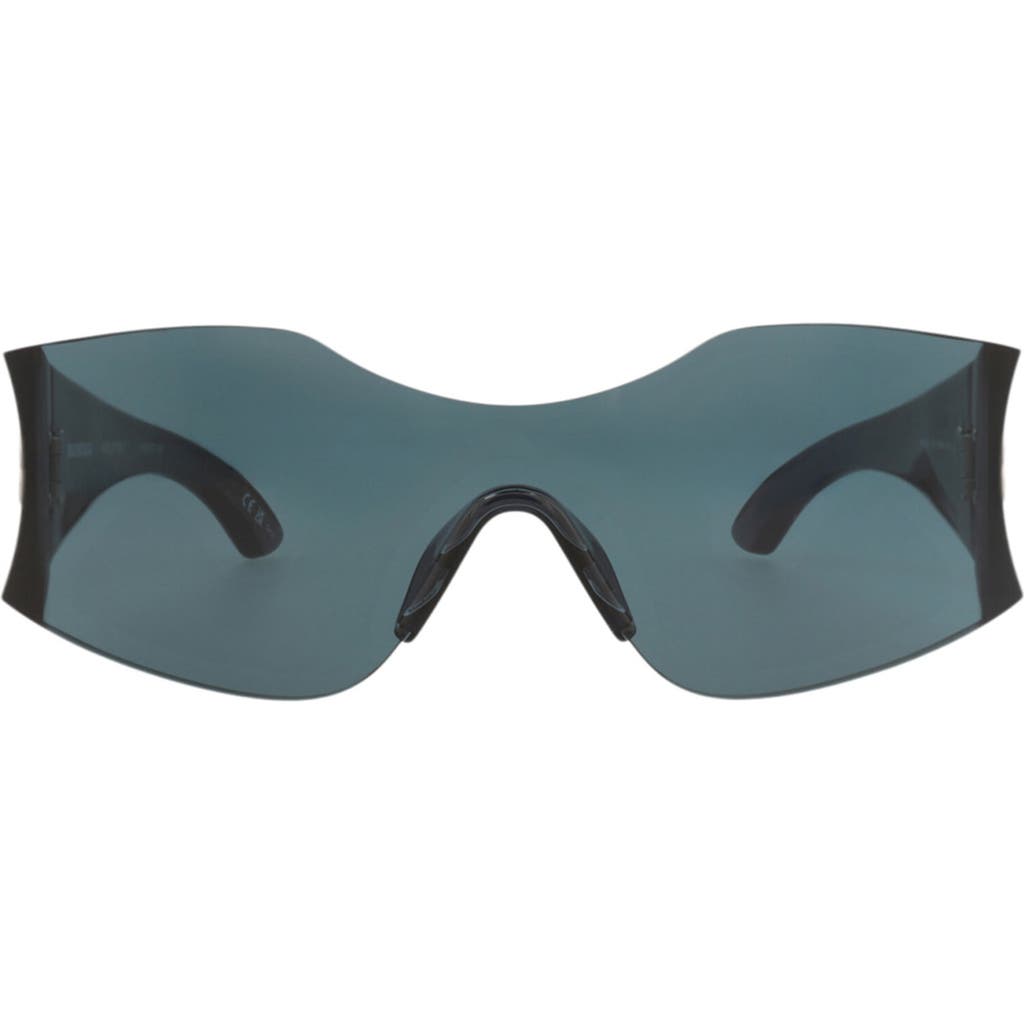 Balenciaga 99mm Shield Sunglasses in Green Green Green at Nordstrom Rack