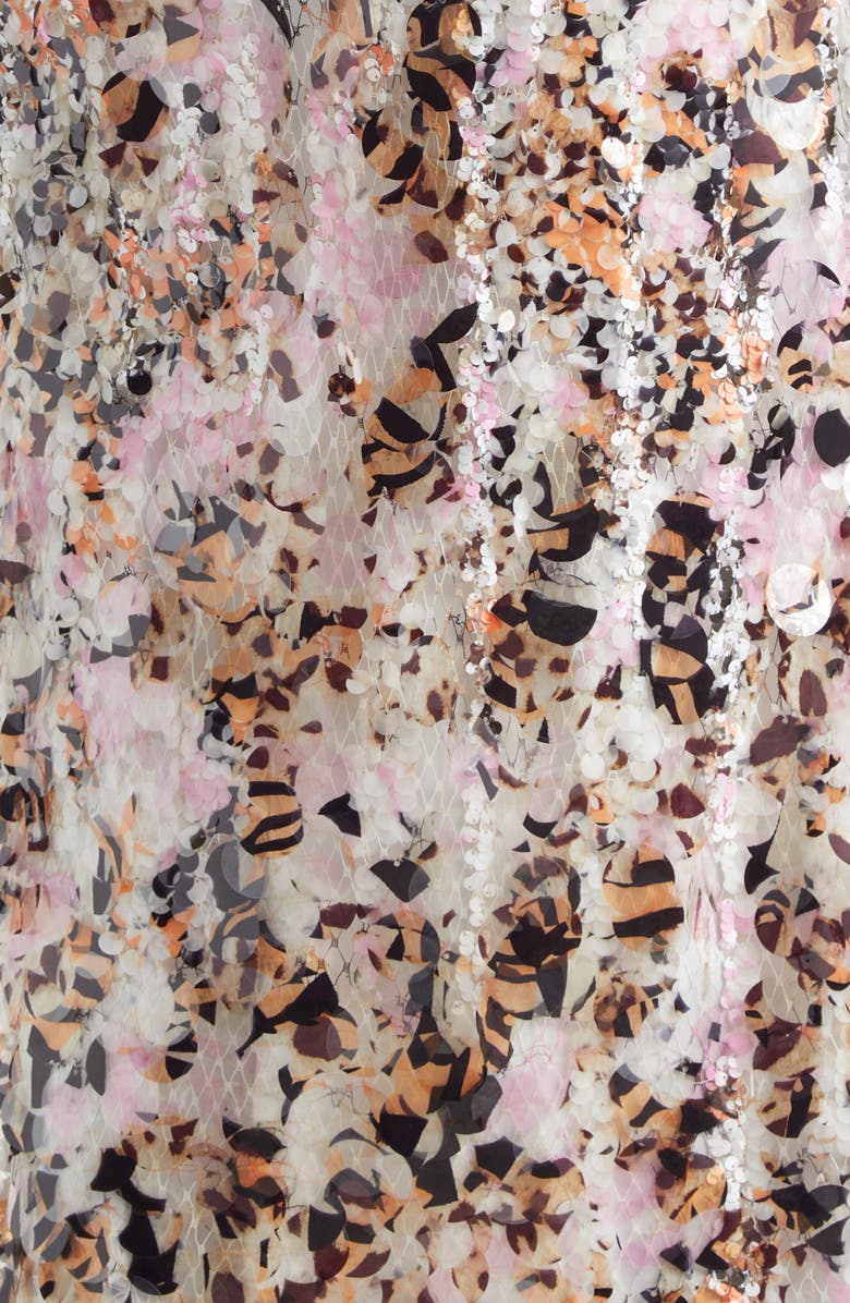 Marni Sequin, Rhinestone & Lace Mesh Midi Slipdress, Alternate, color, Chc24 Pink Sand