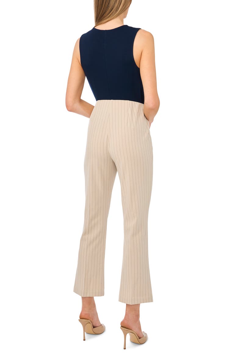 Pinstripe Kick Flare Ankle Pants, Alternate, color, STONE