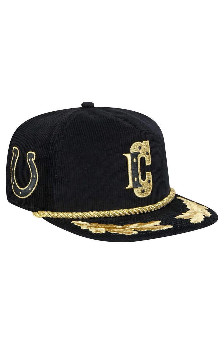 New Era Men's New Era Black Indianapolis Colts City Originals Corduroy Skipper Golfer Snapback Hat, Main, color, Black