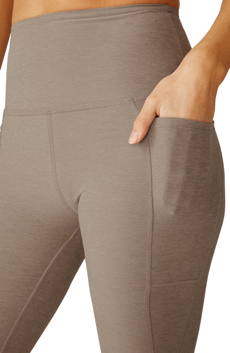 Beyond Yoga Everyday Space Dye High Waist Pocket Leggings, Alternate, color, Birch Heather