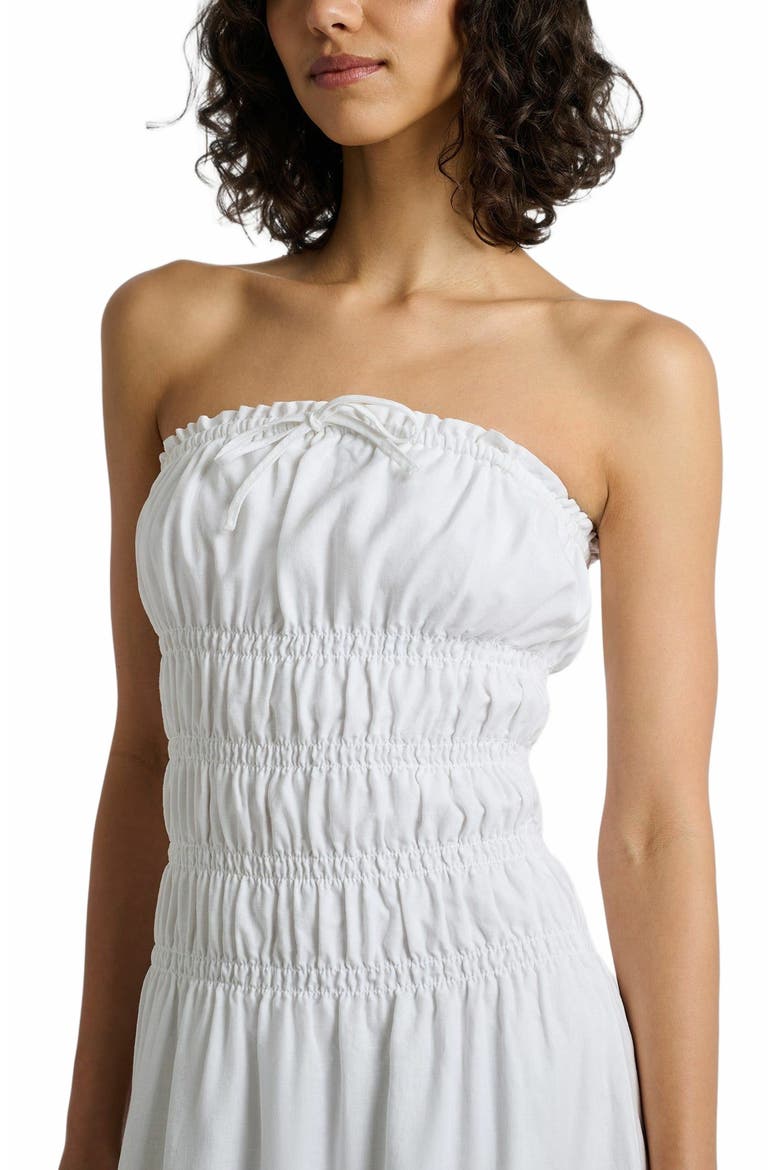 Air Linen Smocked Maxi Dress, Alternate, color, WHITE