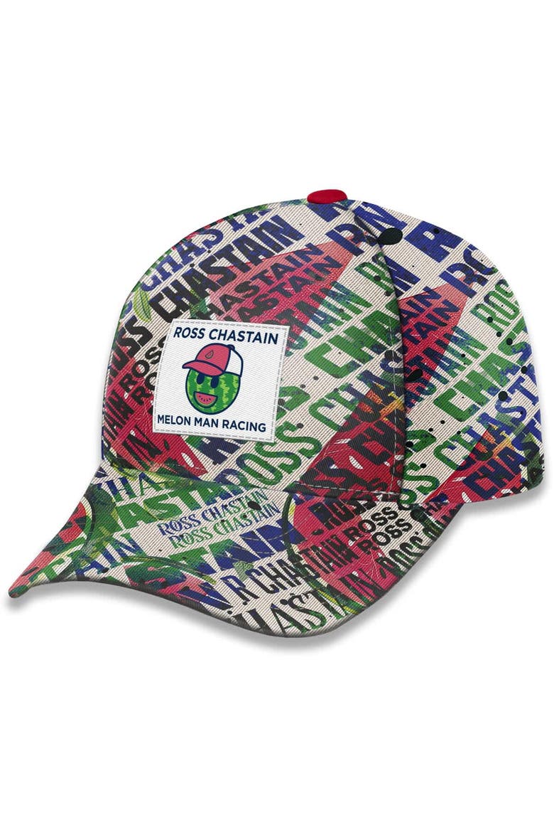 Men's Trackhouse Racing Team Collection White Ross Chastain Sublimated Melon Man Adjustable Hat, Main, color, White