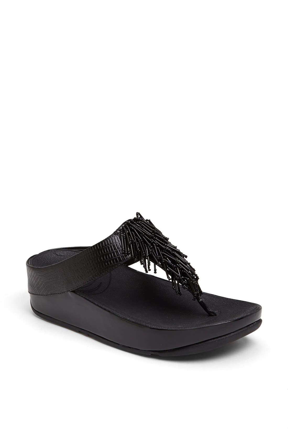 FitFlop™ 'Cha Cha' Flip Flop, Main, color, BLACK