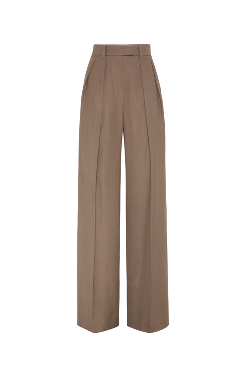 Brunello Cucinelli Sartorial Wide Trousers In Cocoa