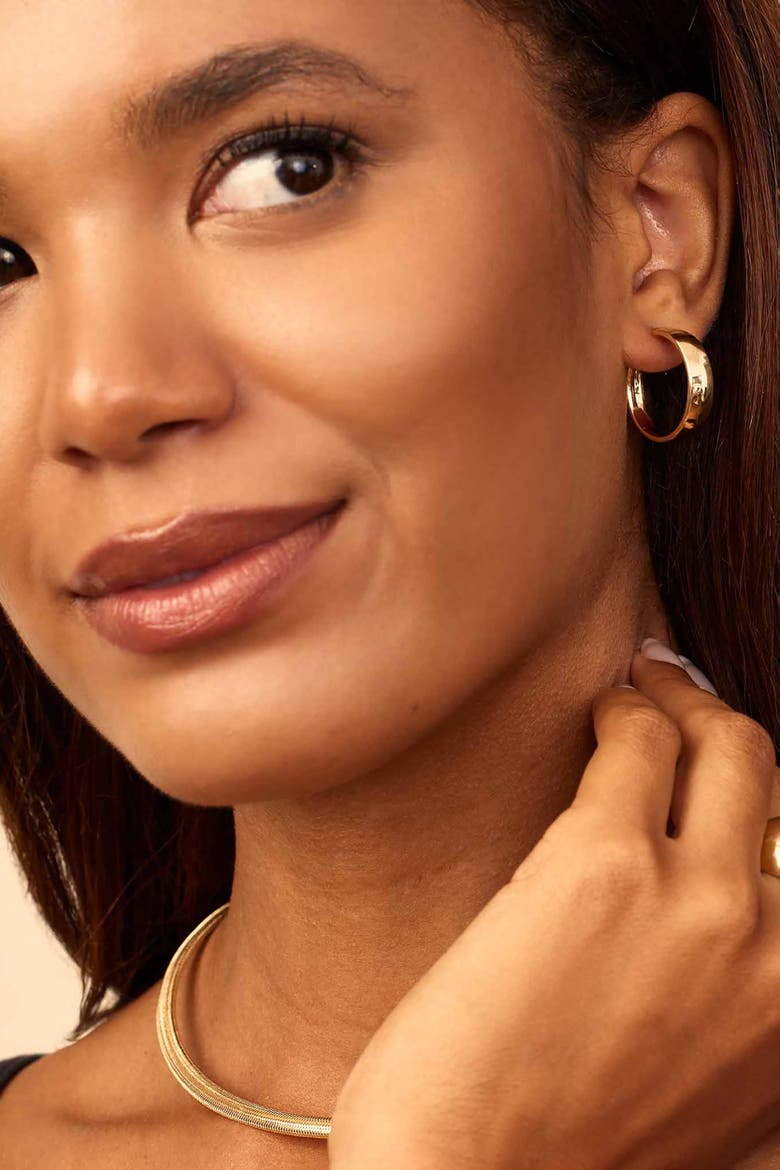 14K Yellow Gold The One Large Hoops, Alternate, color, Yellow Gold