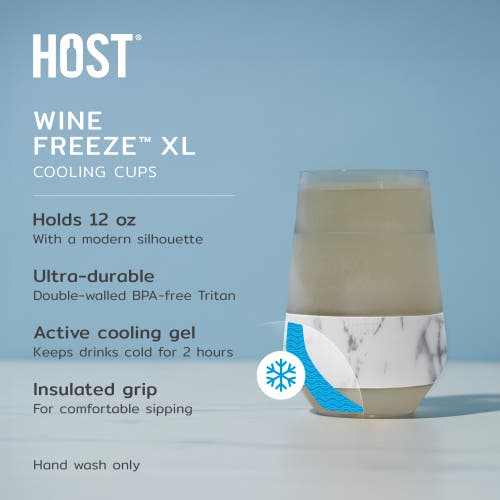 Host Wine Freeze Xl Cooling Cup Set Of 2 In Marble