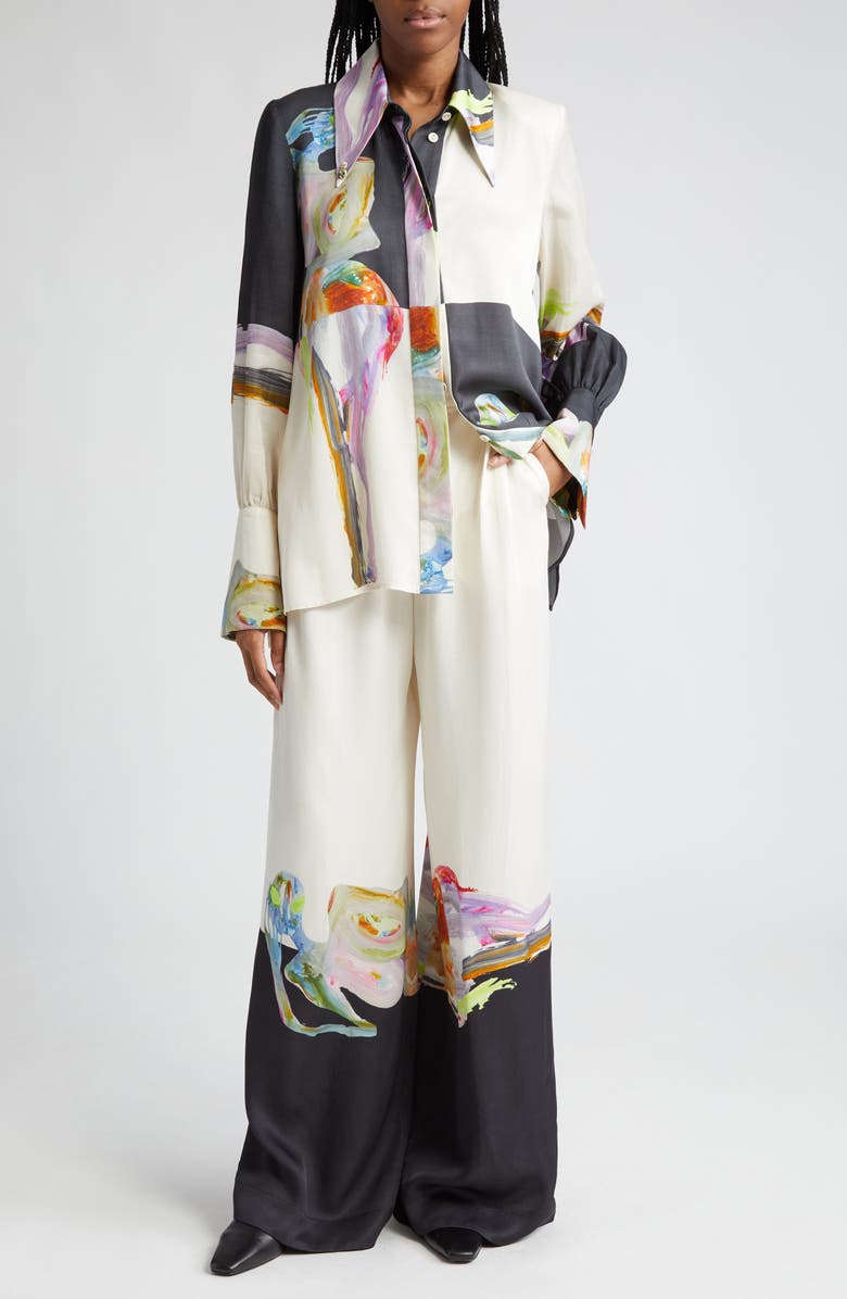 ALEMAIS Jedda Crepe Wide Leg Pants, Alternate, color, 