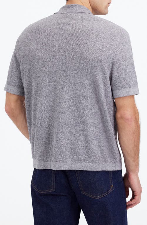 Madewell Marled Cotton Button-up Sweater Polo In Grey Marl