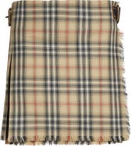 Burberry Skye Check Wool Kilt Miniskirt