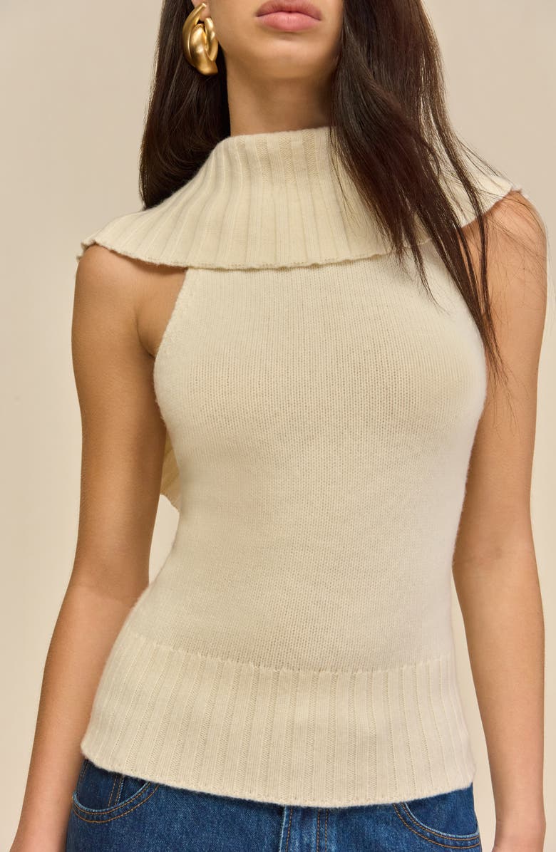 Cult Gaia Chen Cowl Neck Wool Blend Top, Alternate, color, Off White