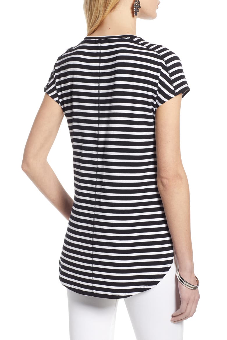 Crewneck Tee, Alternate, color, BLACK- WHITE STRIPE