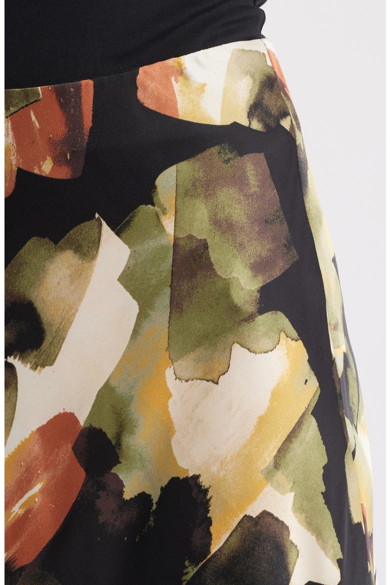 Print Flare Maxi Skirt, Alternate, color, BAY LEAF MULTI