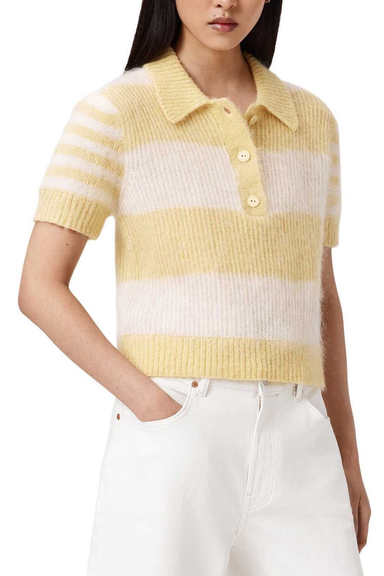 Clem Polo Sweater, Alternate, color, HAY YELLOW/ WHITE