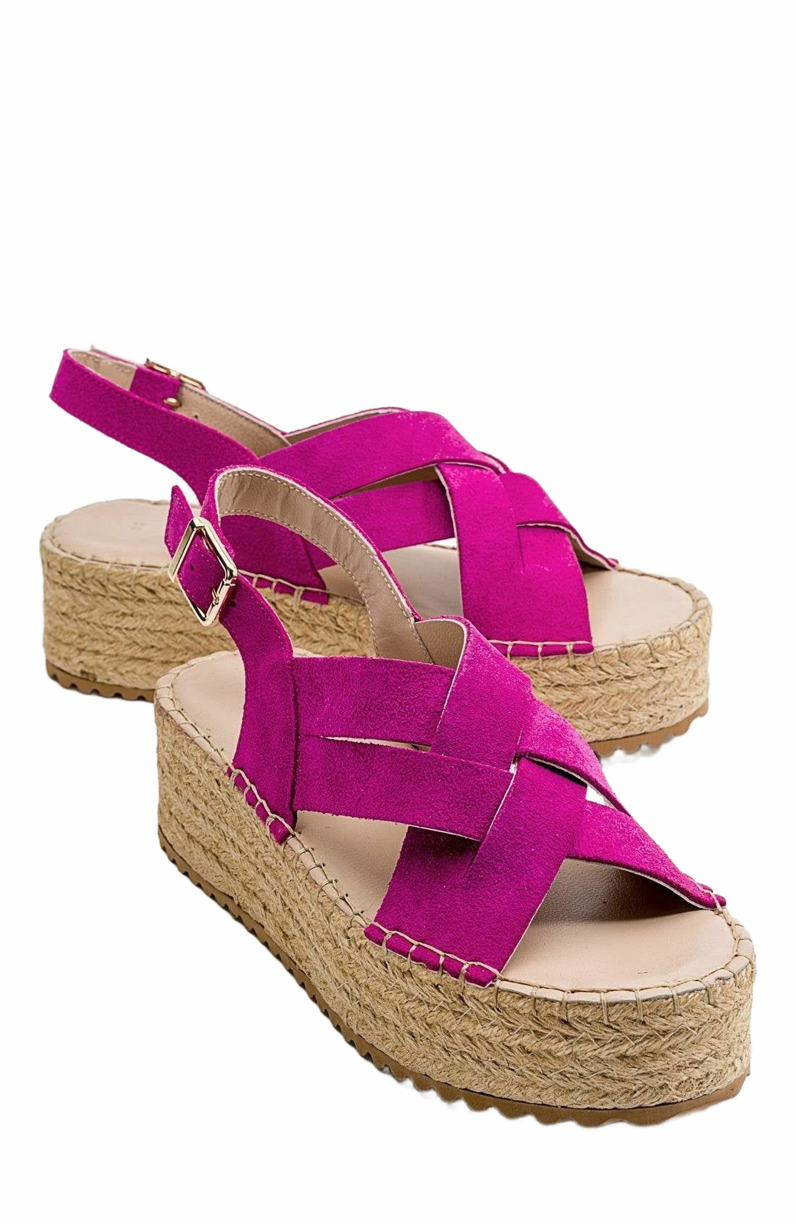  Fuchsia Suede Leather