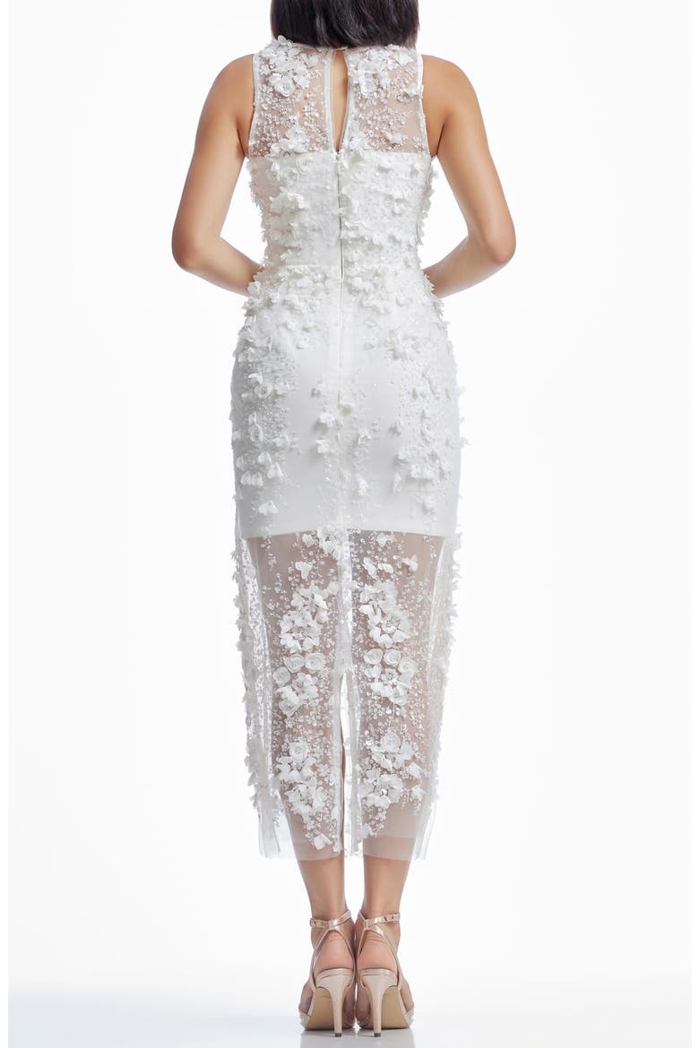 Helena Beaded Floral Sheath Gown, Alternate, color, WHITE