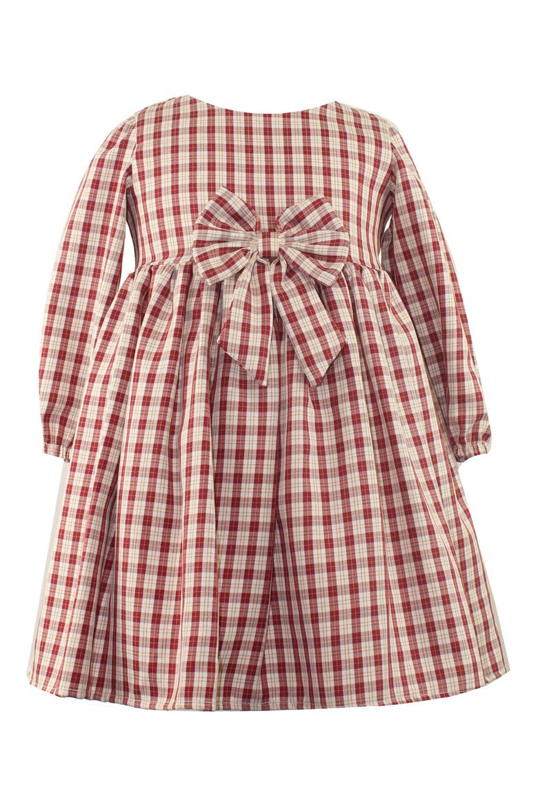 Kids' Long Sleeve Check Party Dress, Alternate, color, PINK