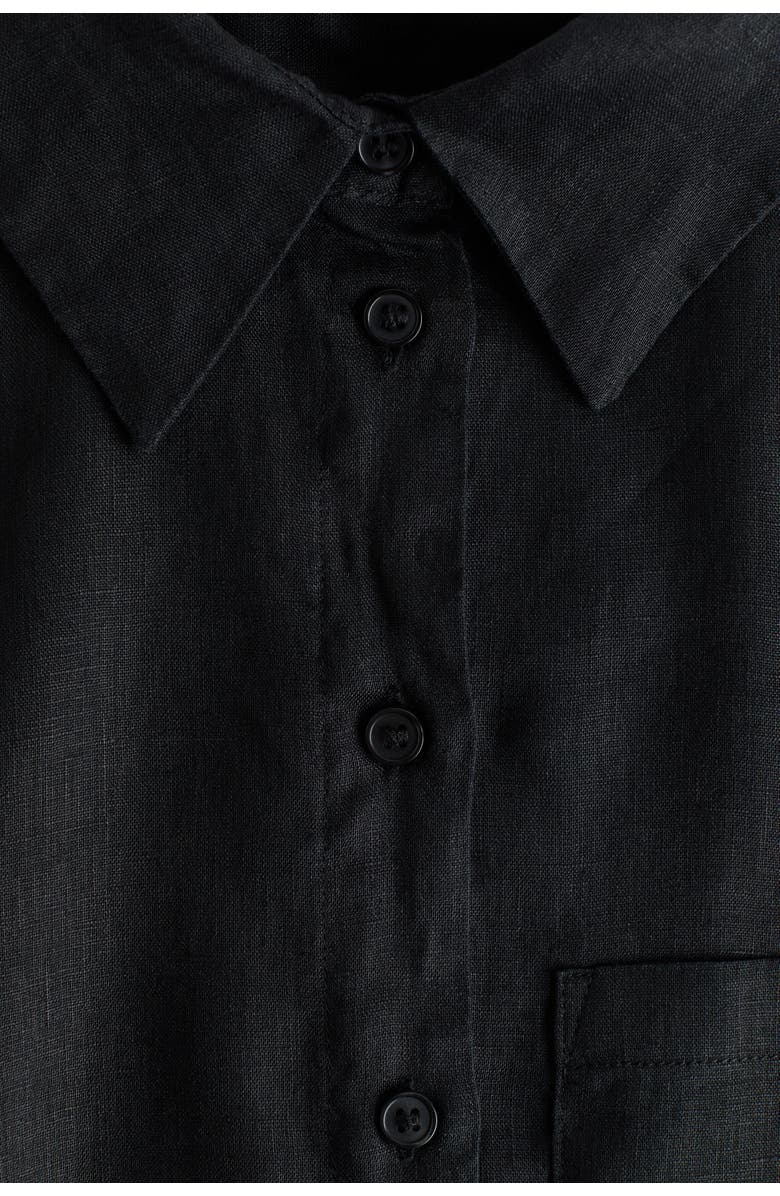 H&M Linen Shirt, Alternate, color, Black
