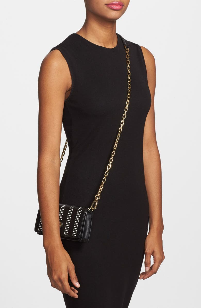 Tory Burch 'Robinson - Mini' Perforated Crossbody Bag, Alternate, color,