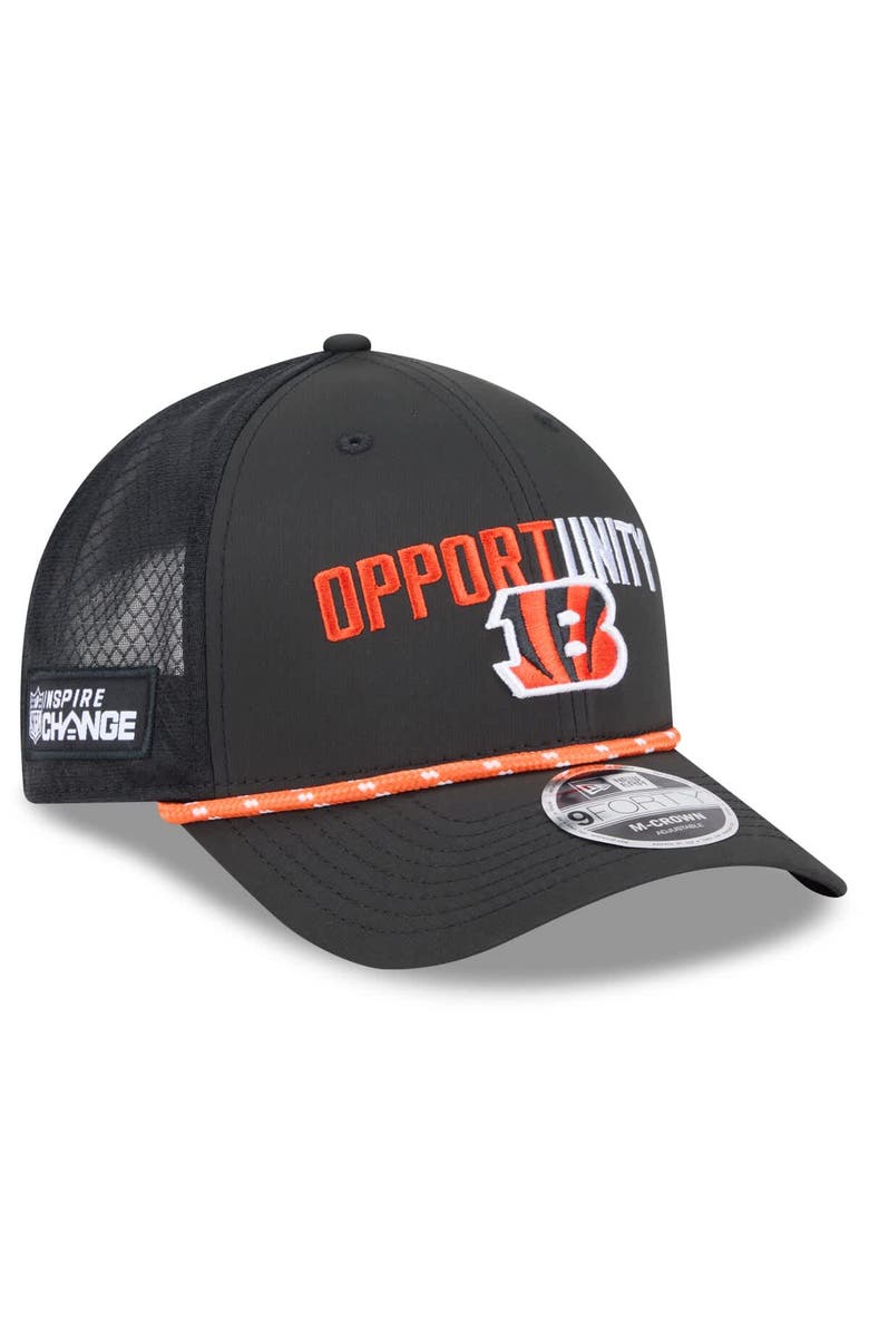 New Era Men's New Era Black Cincinnati Bengals 2025 Inspire Change 9FORTY M-Crown Adjustable Hat, Main, color, Black