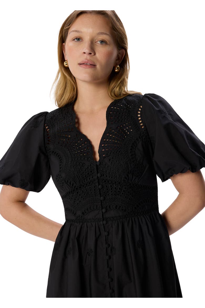Cotton Broderie Dress, Alternate, color, Black