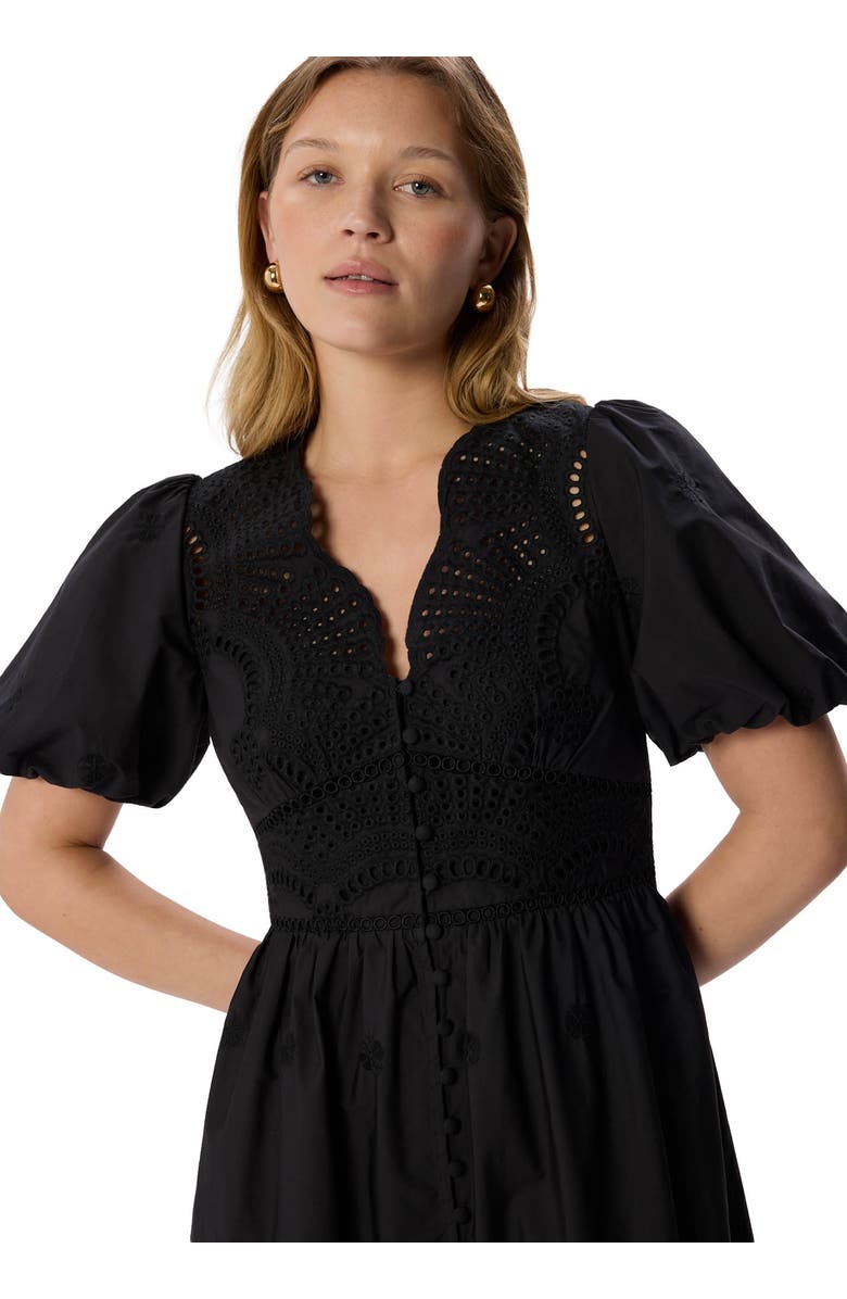 Whistles Cotton Broderie Dress, Alternate, color, Black
