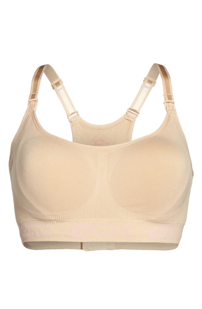 Cake Maternity Cotton Candy Seamless Nursing Bra, Alternate, color, Beige