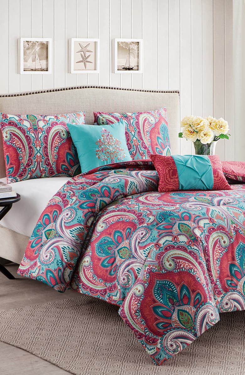 VCNY HOME Damask Reversible Comforter Set - King, Alternate, color, Multi