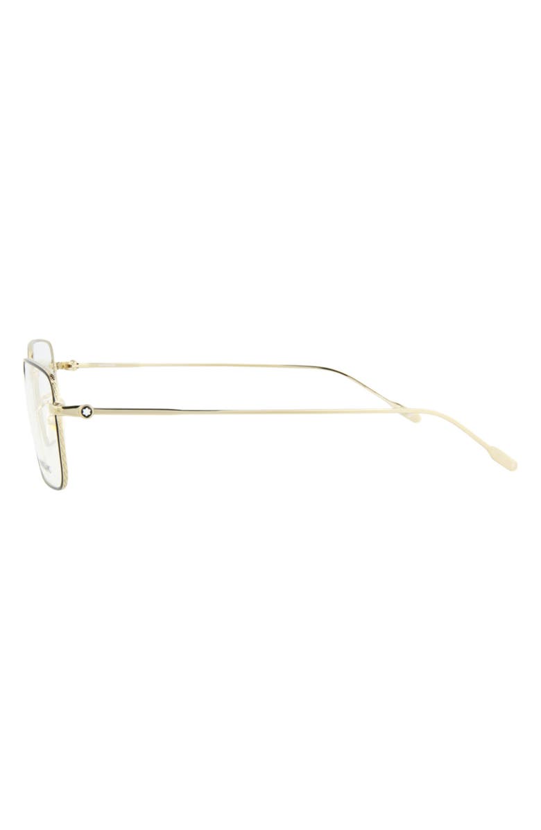 Montblanc 56mm Square Optical Glasses, Alternate, color, Gold Transparent