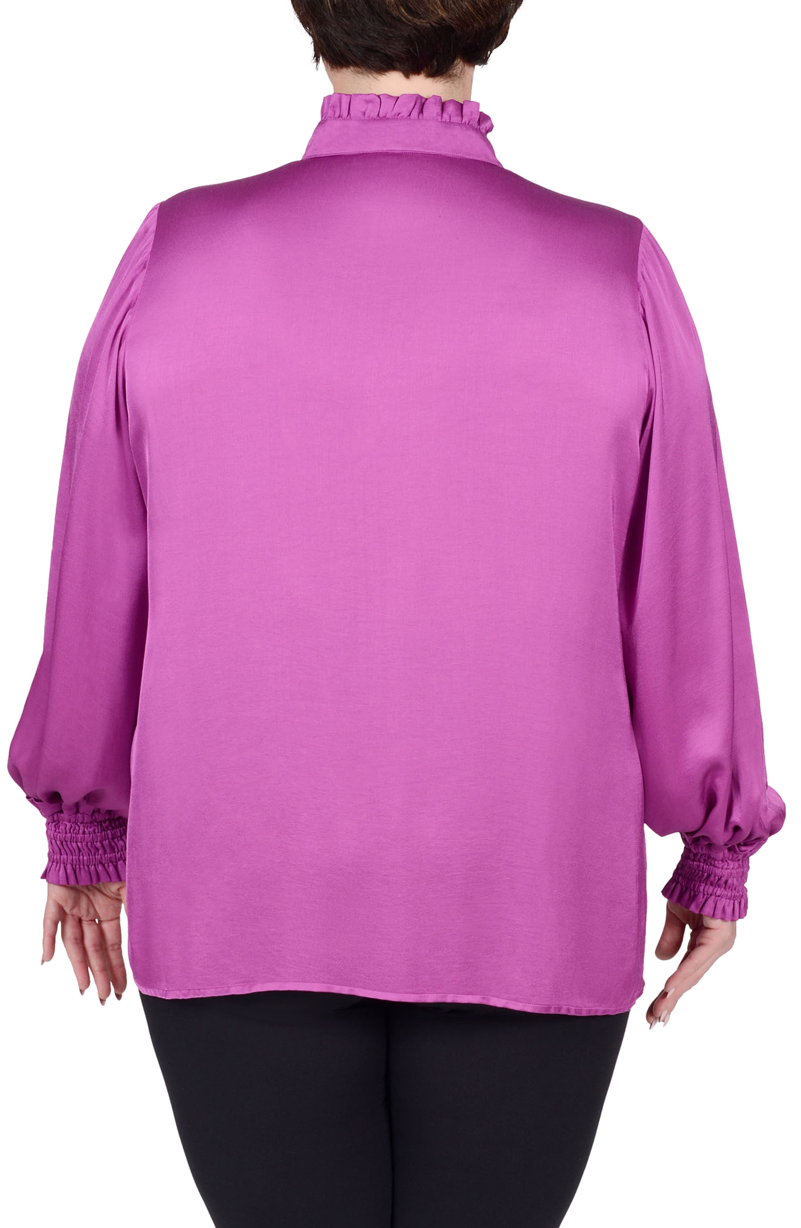 Torie Ruffle Collar Satin Blouse - image 2