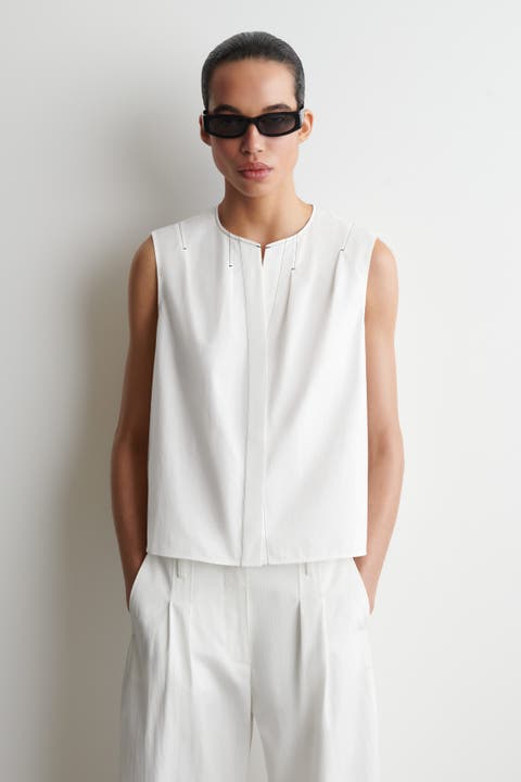 Pleated Sleeveless Top
