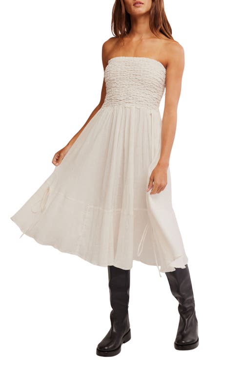 Free People Prairie Convertible Cotton Smocked Skirt